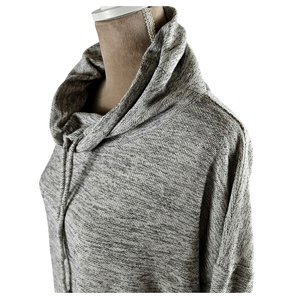 Talbots Womens 3XP Sweater‎ Top Heather Gray Cowl Neck Drawstring Atheleisure